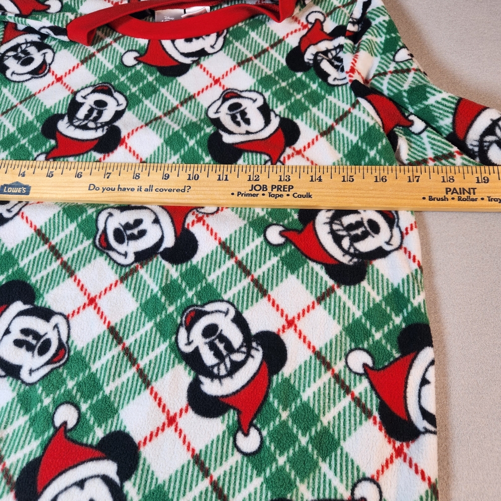 Disney Green Plaid Mickey Mouse Holiday Pajama Set with Red Trim - Picture 7 of 7
